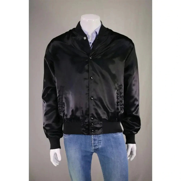 Holyfield vs. Holmes 1992 Caesars Palace Vintage Black Satin Bomber Jacket XL - Picture 2 of 8